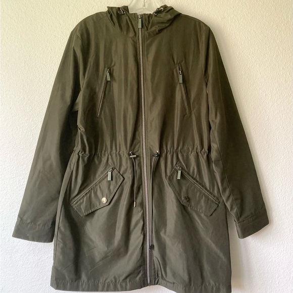 Michael Kors Black Polyester Windbreak Waterproof Hooded Parka Jacket size M - Picture 2 of 15